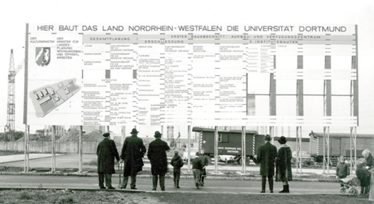 50 Jahre Raumplanung Baubeginn Campus Süd in Dortmund-Eichlinghofen 1965 .