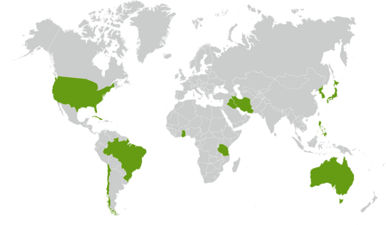 Weltkarte Weltkarte der Internationalen Partneruniversitäten